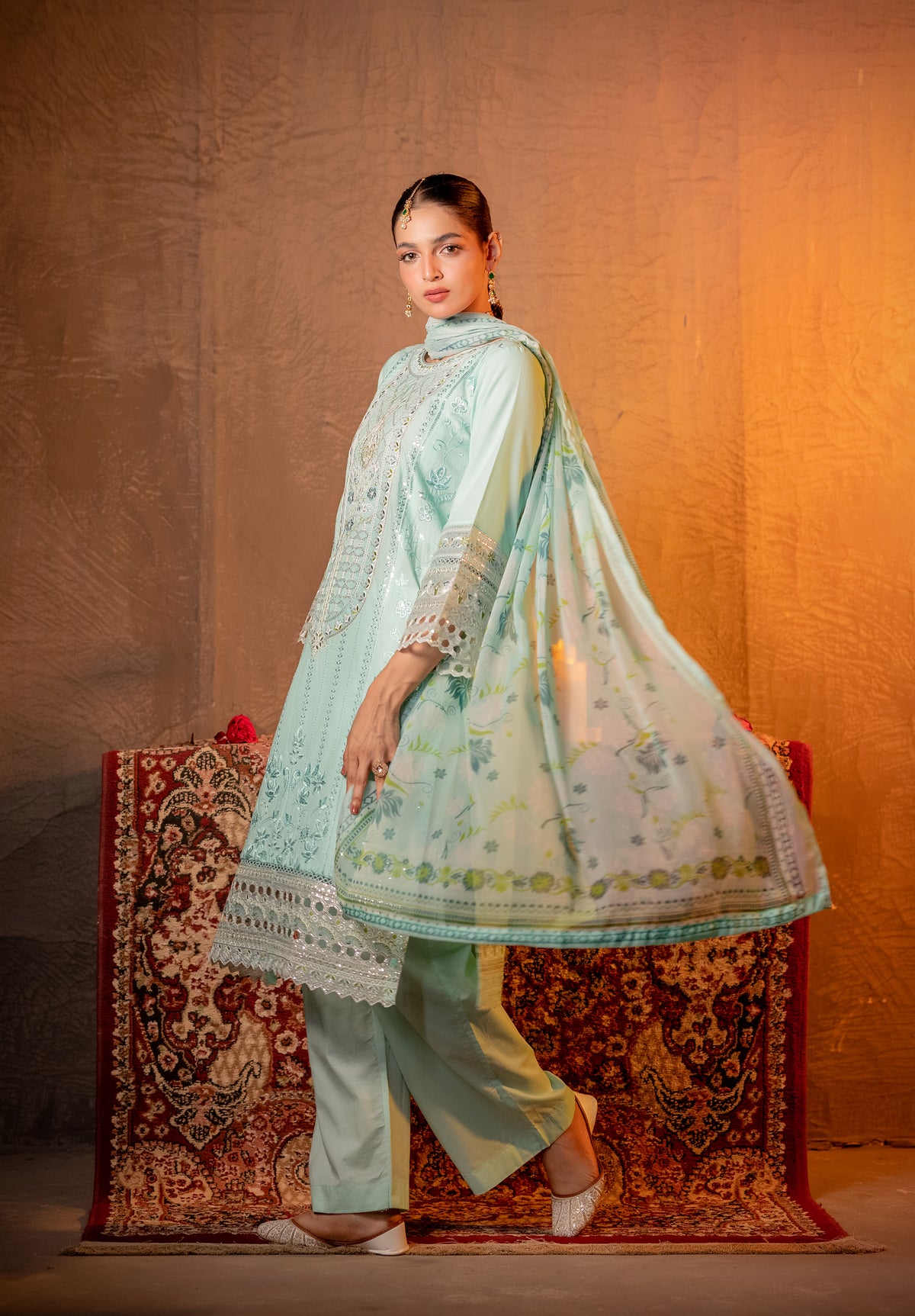 Verdelle | 3 pcs Stitched Premium Lawn dress