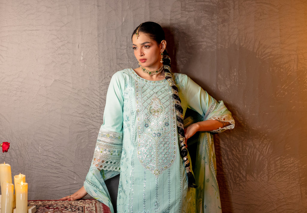 Verdelle | 3 pcs Stitched Premium Lawn dress