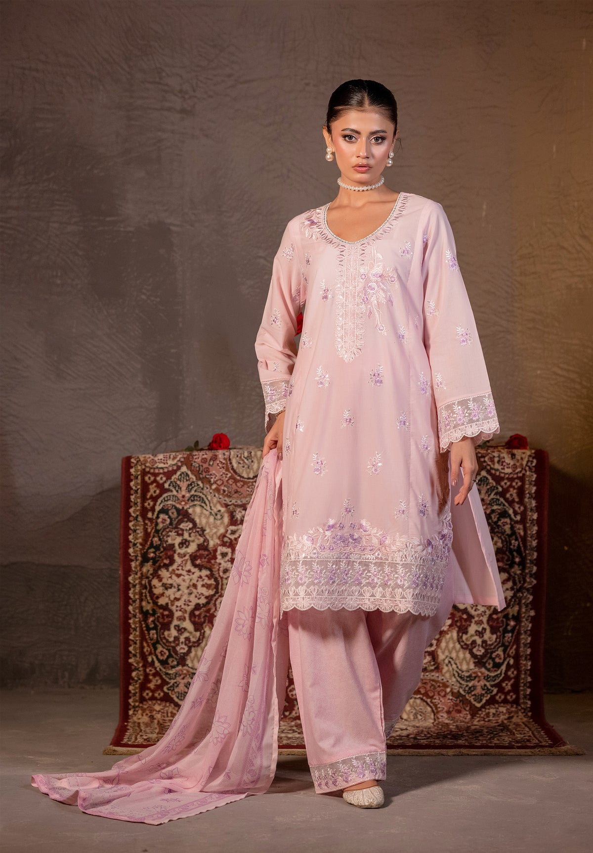 Roselle | 3 pcs Stitched Premium Lawn dress