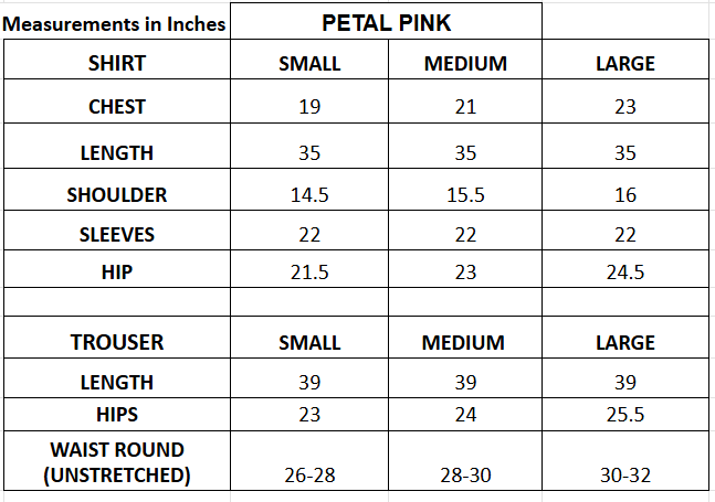 Size chart