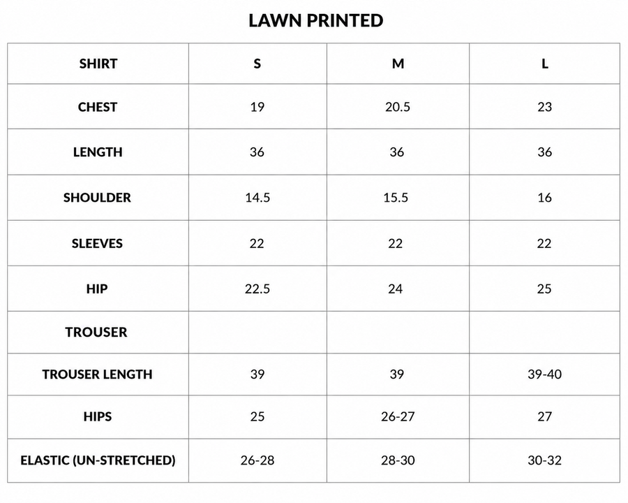 Size chart