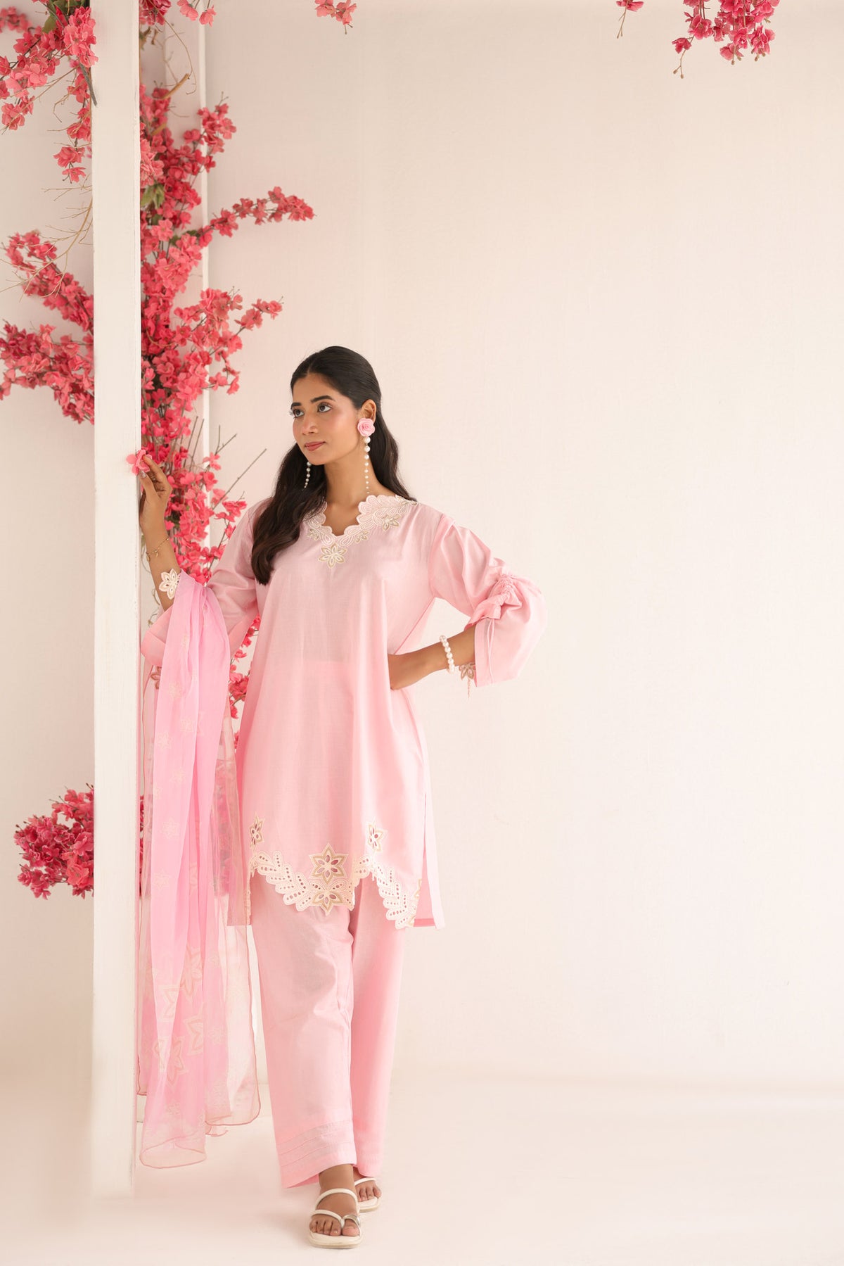 BLUSH CHARM embroidered co-ord set