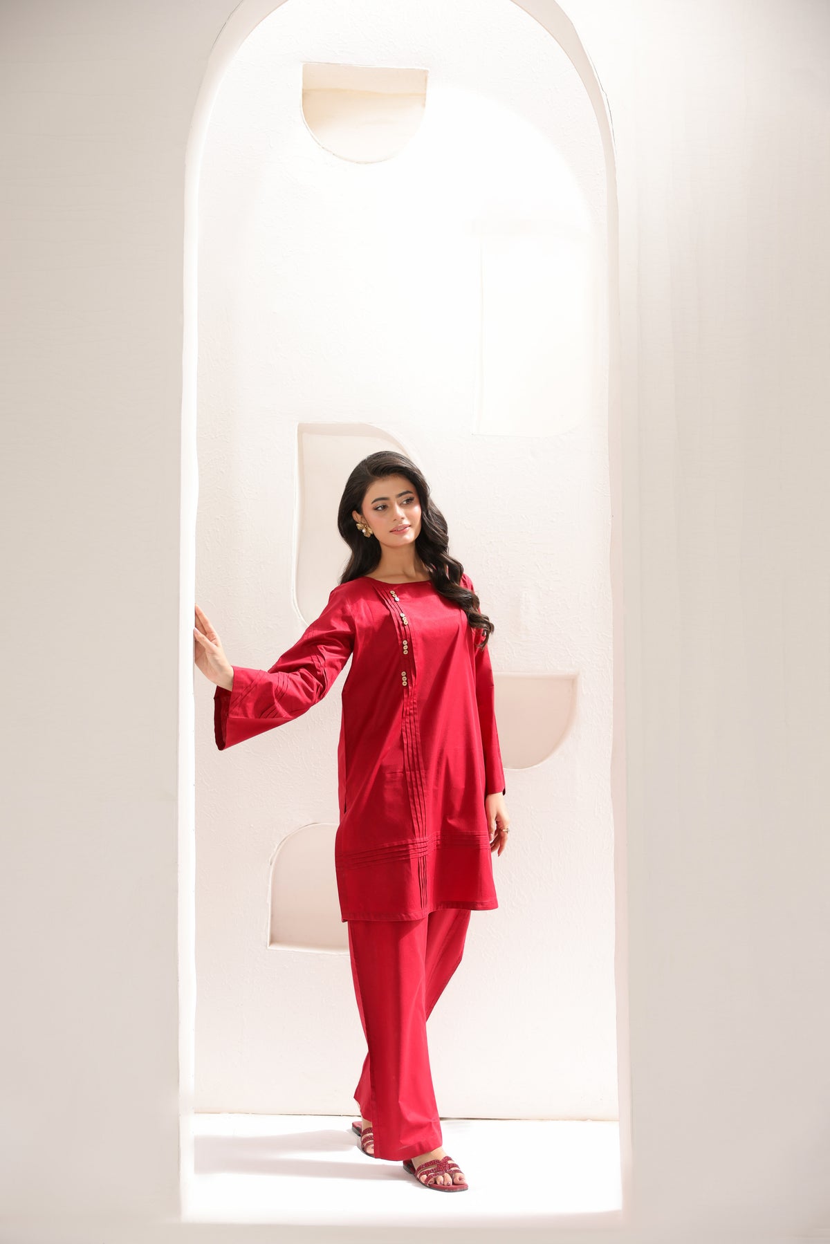 GARNET RED- COTTON CO-ORD | SE-01
