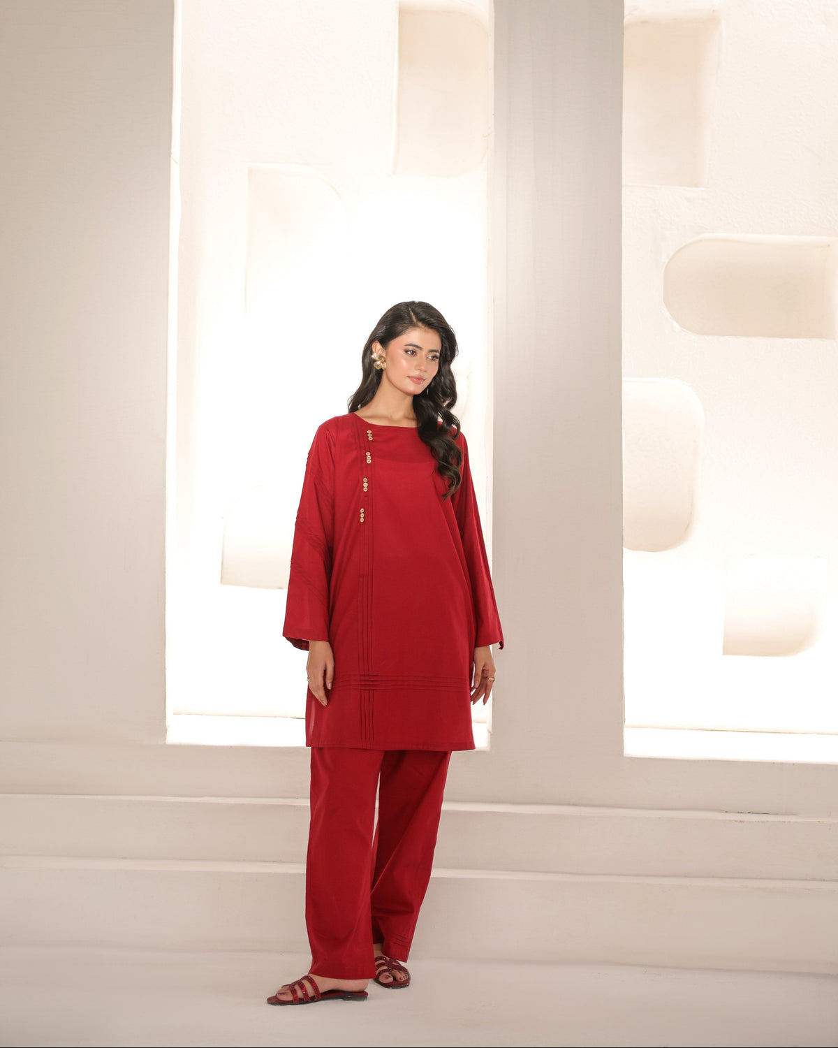 GARNET RED- COTTON CO-ORD | SE-01