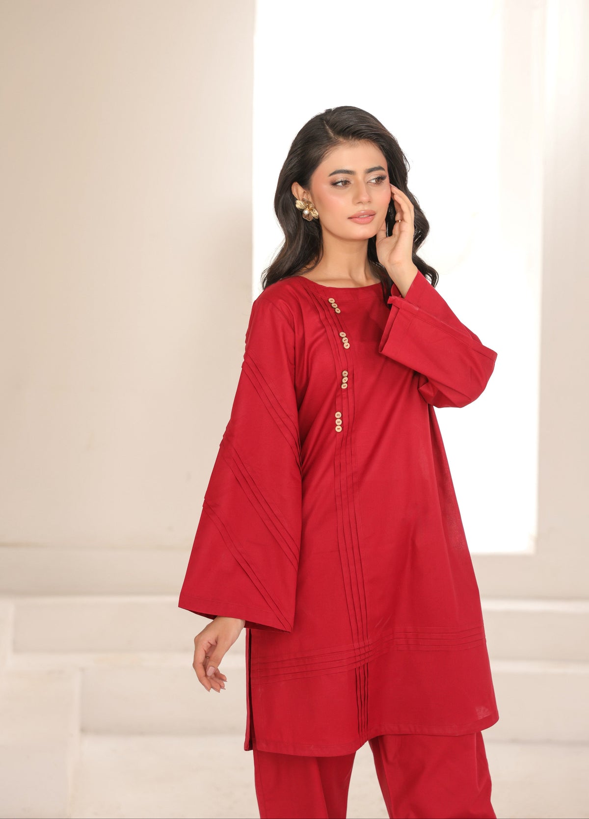 GARNET RED- COTTON CO-ORD | SE-01
