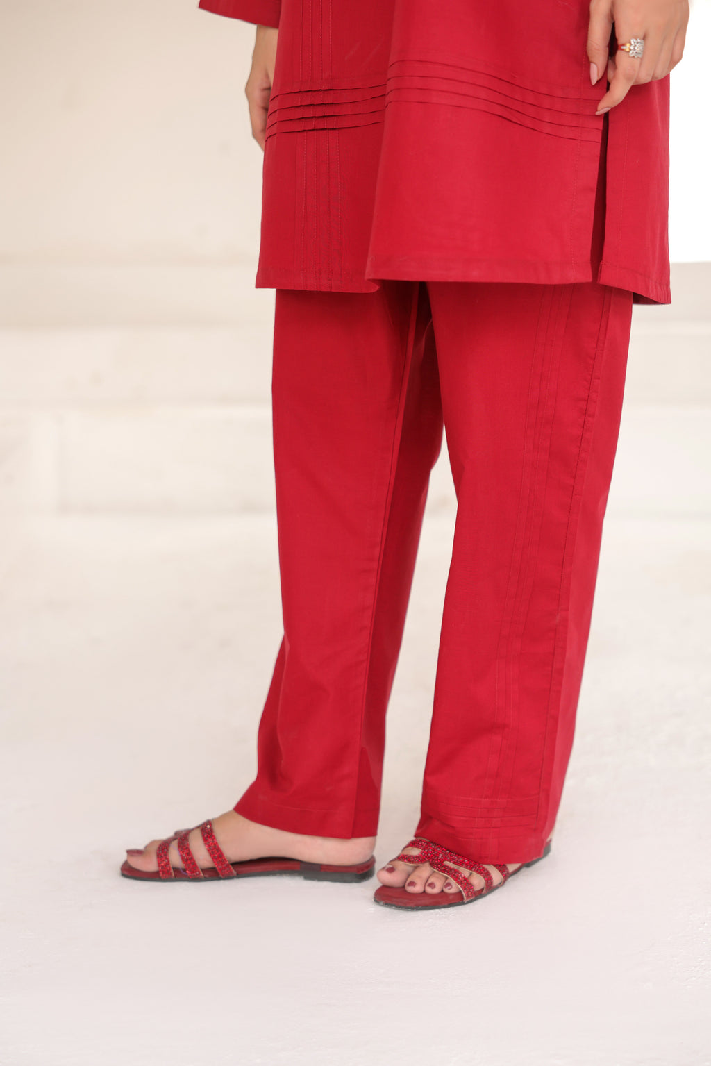 GARNET RED- COTTON CO-ORD | SE-01