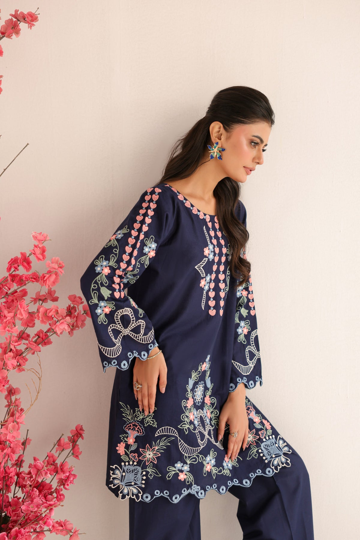 SAPPHIRE GARDEN embroidered co-ord set